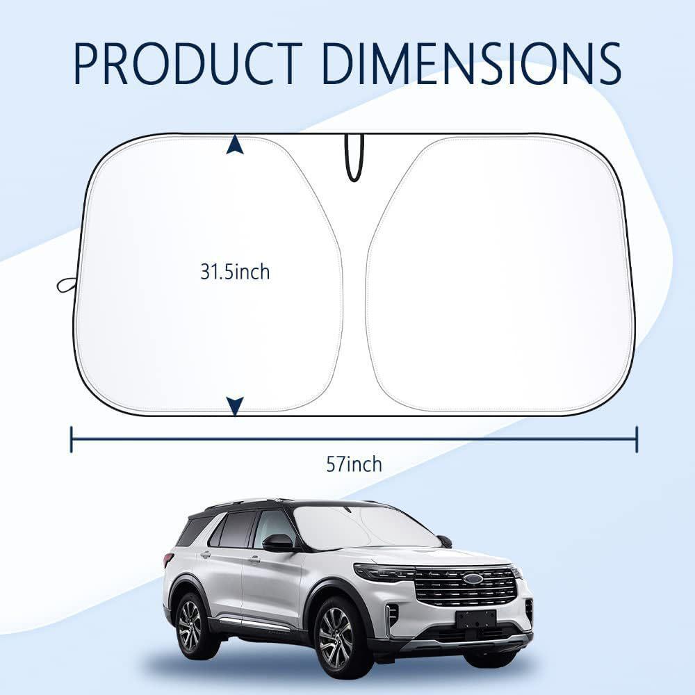 Foldable Car Windshield Sunshade for Sunlight Blockage & Front Window Privacy