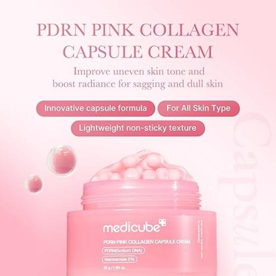MEDICUBE PDRN Pink Collagen Capsule Cream Firming Anti-Aging Moisturizer 55g | 1pc / 2pcs
