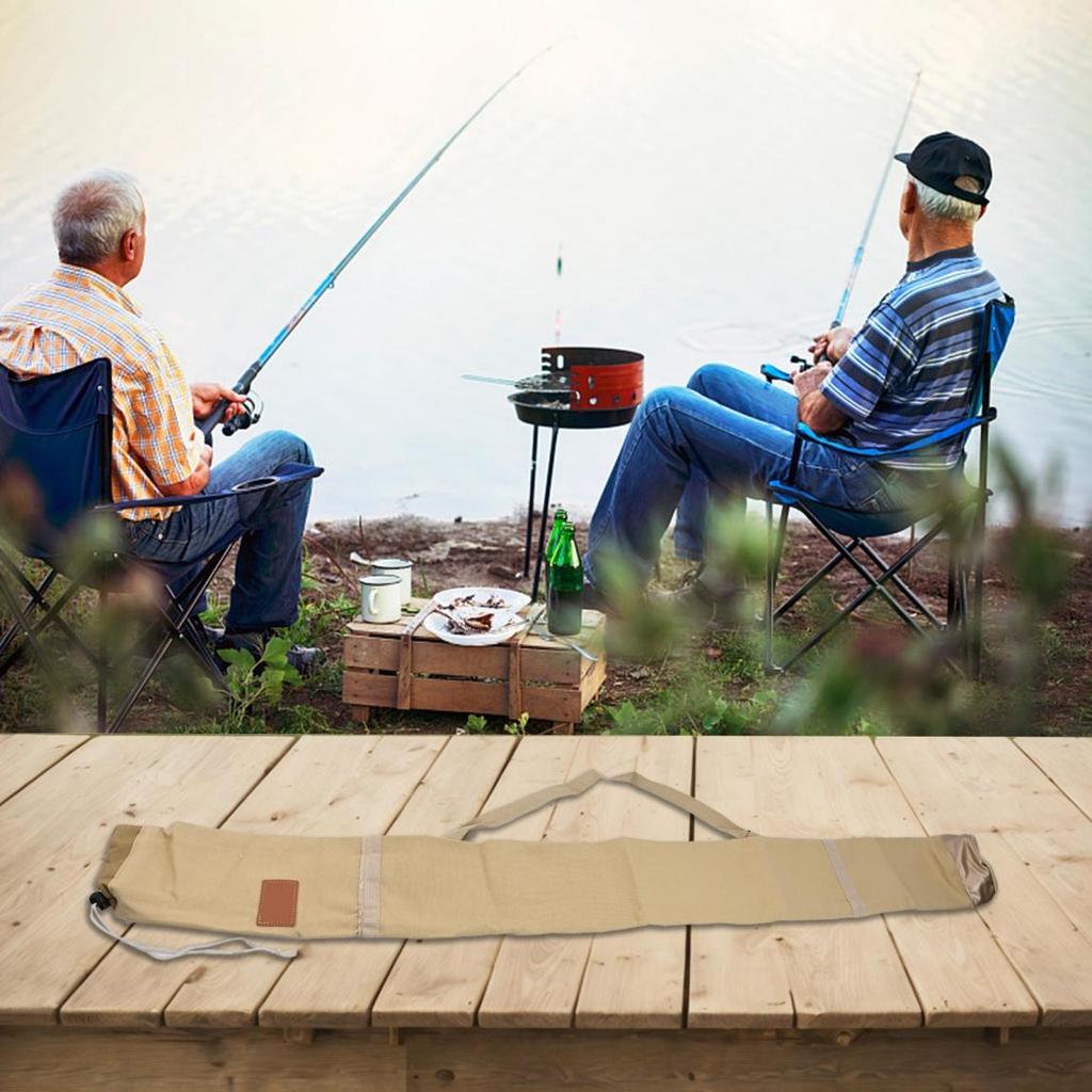Approx.130*15*15cm Fishing Rods Bag Canvas Pole Fishing Gear Storage