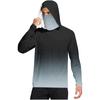 Men’s Casual Gradient Print Hooded Long Sleeve Sun Top Lightweight Pullover Loose Fit Outdoor Shirt