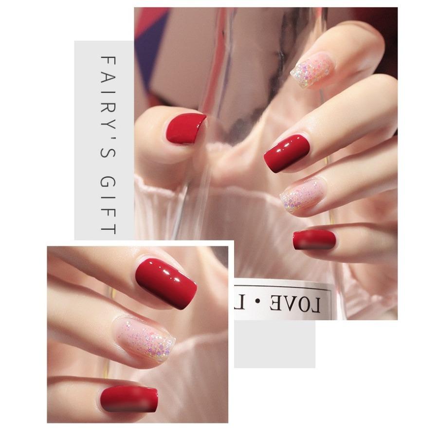 Dvoubarevný mastný lak na nehty, nepeče, neloupe se, rychleschnoucí flitry, dlouhotrvající, pro nehtové salony