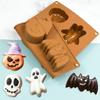 Cartoon 3D Geist Kürbis Silikon Schokoladenform Fledermaus Gelee Keks Eisform Halloween Party Kuchen Seife Kerze Dekor Urlaub Geschenk