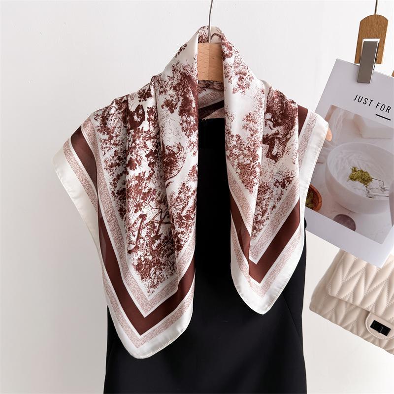 Luxury Jungle Printed Scarves Women's Silk Scarf Spring and Summer Floral Decorations Small Neckties Hairbands Bags Wholesale