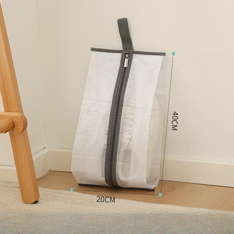 Сумка для хранения ботинок водонепроницаемая пылезащитная прозрачная защитная сумка для обуви портативная сумка на молнии карман для бытового дорожного хранения XS серый 579₽