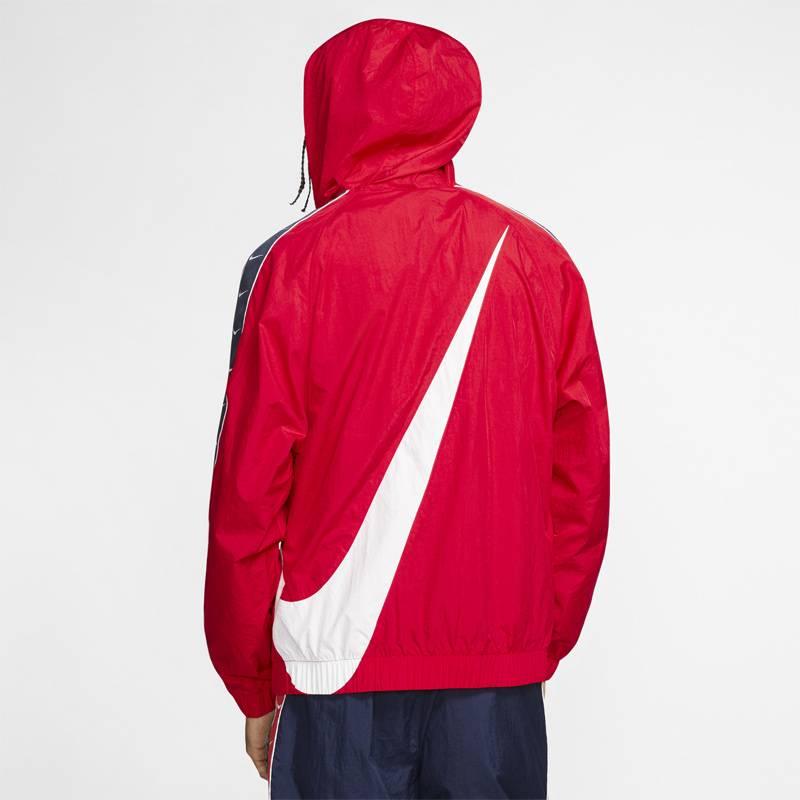 Nike NSW Big Swoosh Half-Zip Hooded Jacket Men Outerwear Red CD0420-657