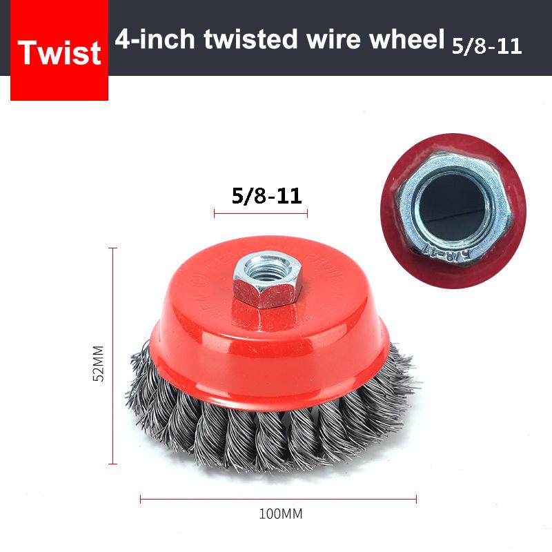 75/100Mm M14 Steel Wire Cup Brush Powerful Paint Removal Rotary Tool Twisted Steel Wire Wheel Abrasive For Angle Grinder Debu