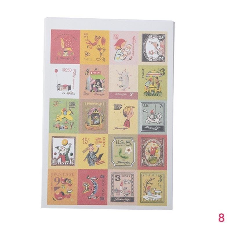 4 Sheets/80pcs DIY Vintage Retro Paper Sticker London Italy Doris Alice Prince Stamp
