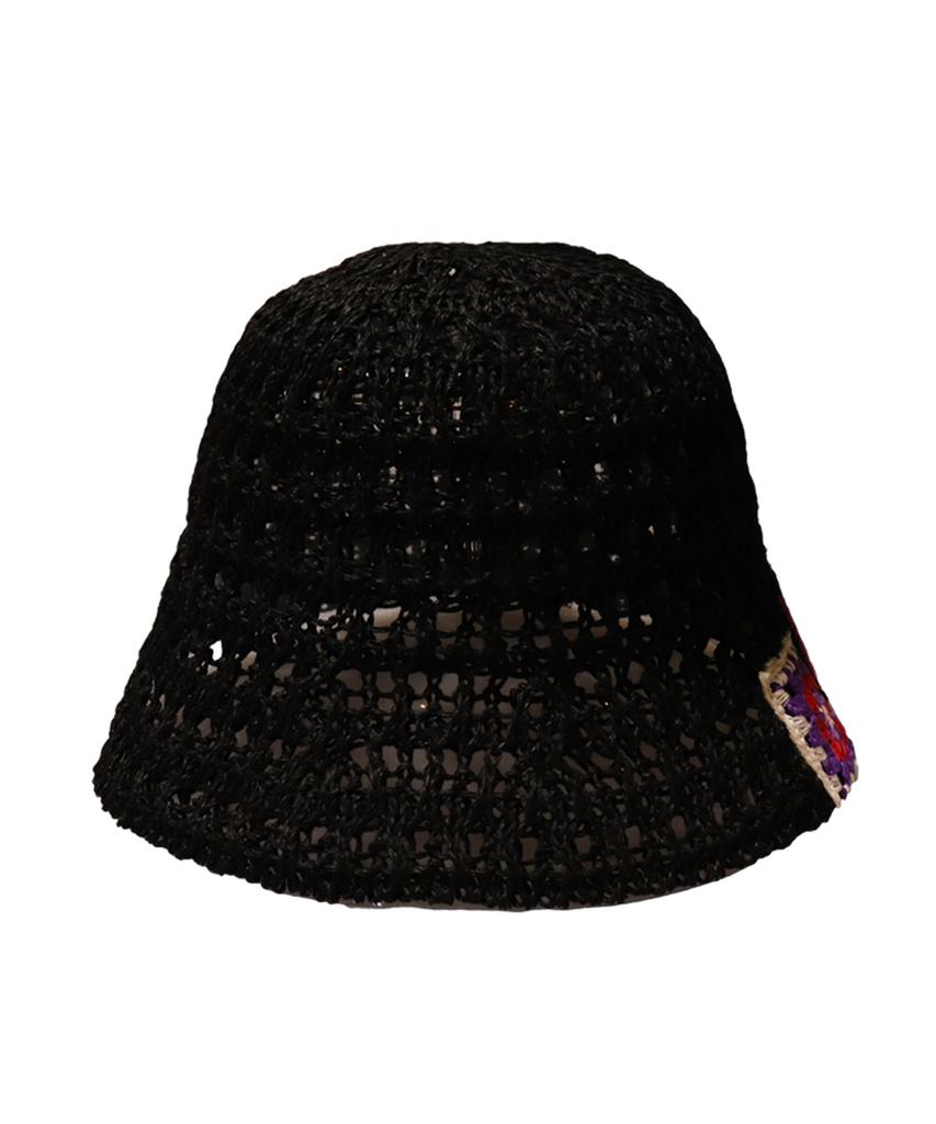 Elkebeullum Flower Net Black Bucket Hat