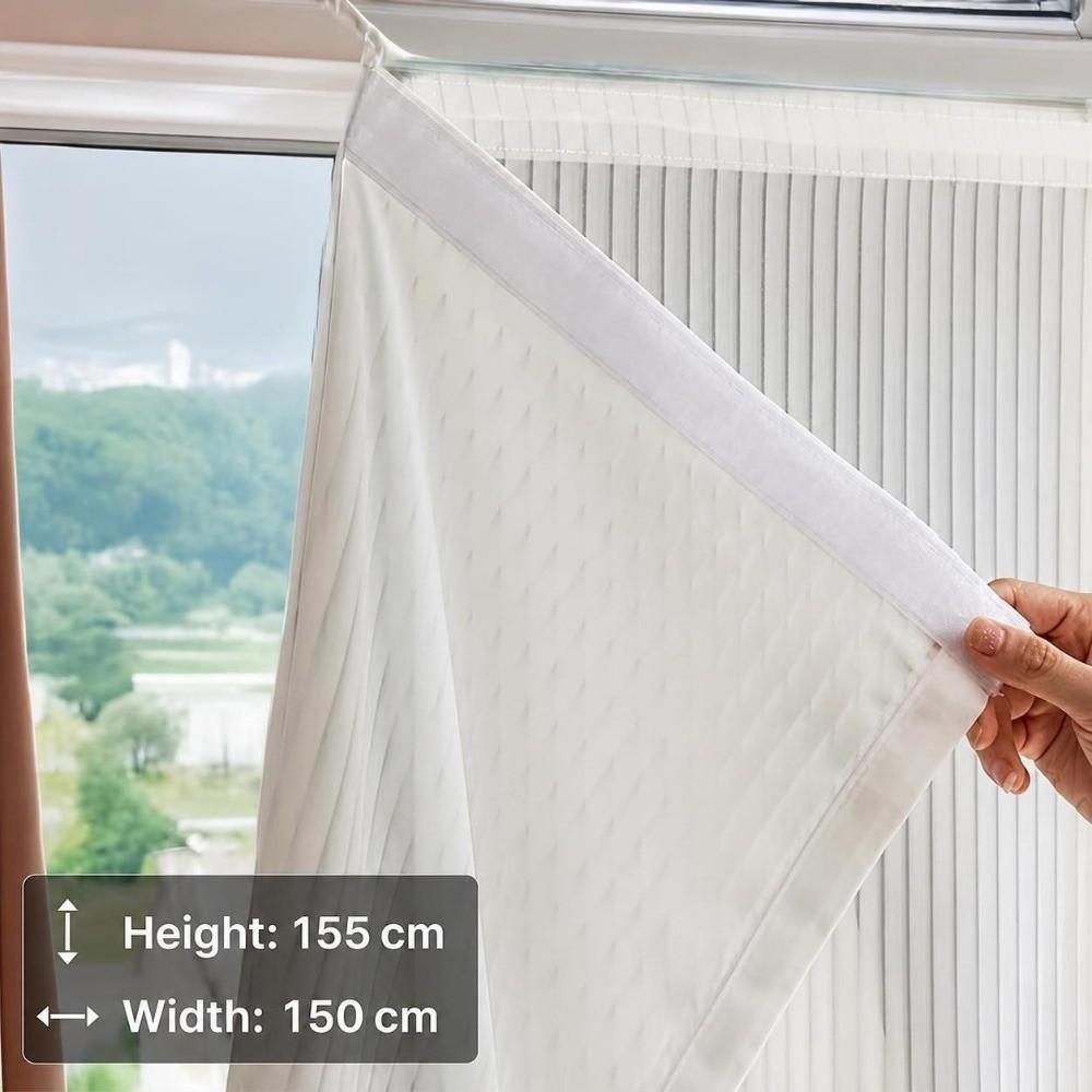 White Self-Adhesive Curtains Velcro Self-Adhesive Privacy Sheer Curtains Living Room Blinds