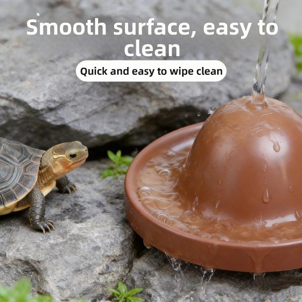 Plastic Reptile Feeder Bowl Round Wear Resistant Reptile Water Pot Wide Mouth Escape Proof Turtle Food Dish for Small Pets