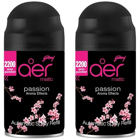 

Godrej aer Matic Refill - Автоматические освежители воздуха | Passion | Гарантированно 2200 распылений | Срок службы до 60 дней (225 мл) (Упаковка из 2 шт.)