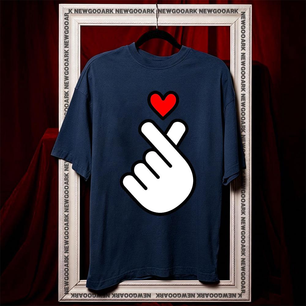 K Pop Heart Kpop Symbol Hand Fingers I love Music shirt Women Unisex Casual cotton printed t shirts Adult fashion ropa hombre S