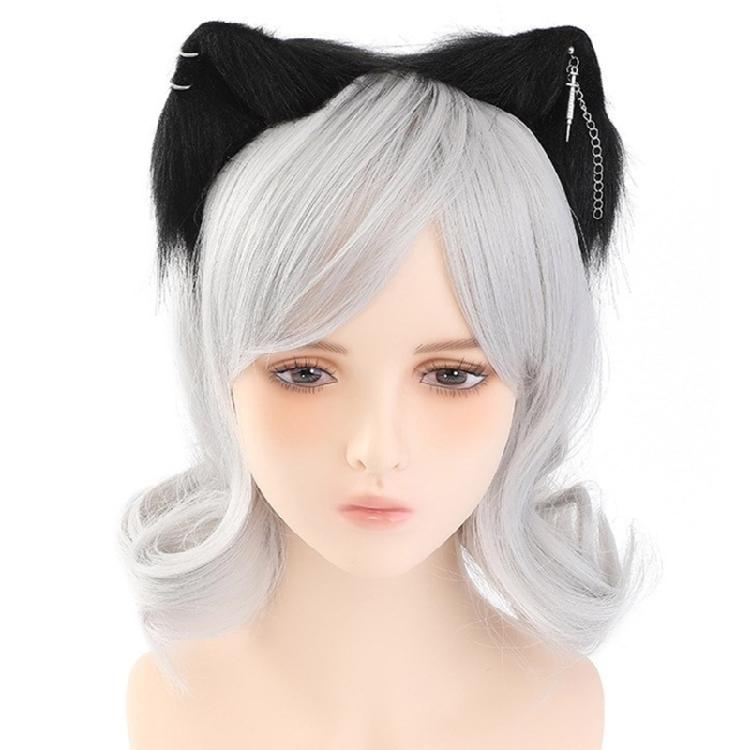 Ethnic Style Plush Foxes Hairband with Dangle Earring Woman Girl Hairband