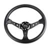 Deep Dish Corn Universal Racing PU Leather Steering Wheel 350mm 14inch Aluminum Alloy Auto Sport Drifting Steering Wheels 92mm