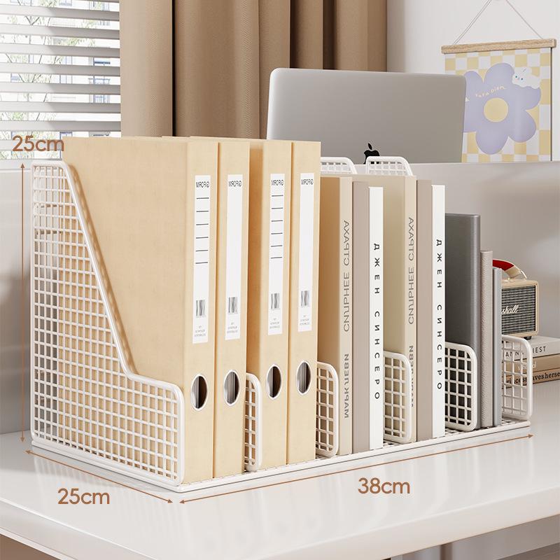 Metal Desktop File Organizer: Hanging Shelf & Storage Basket