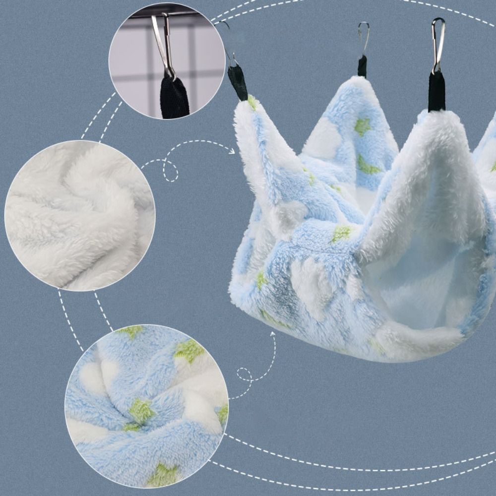 Soft Plush Guinea Pig Hammock Double Layer PET Sleeping Pouch Premium Hanging Warm Bed  Climbing