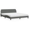 VidaXL Bed with Mattress Dark Grey 180x200 Cm Fabric 3208445