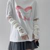 1 pair of ladies' fingerless gloves with star decoration white/black/pink machine washable fashionable accessory gloves