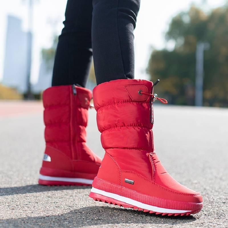 Gemütliche Warme Winter Schneestiefel Für Damen Rutschfeste Mittelhohe Plüschstiefel