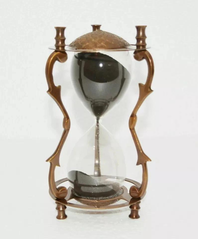 

Antique Vintage Maritime Brass Nautical 7 Marine Sand Timer Hourglass Black коричневый