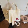 New Canvas Handbag Small Square Bag, Fashionable Casual Cute Lunch Bag, Handbag, Simple and Compact Shoulder Bag for Going Out