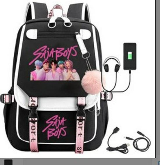 K-pop Demon Hunter Girl Group Backpack with Pompom - School and Campus Edition