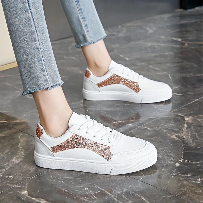 

Модные женские кроссовки Весна и Осень Повседневные плоские спортивные белые туфли Женская мода Удобные уличные кроссовки Женские Zapatos De Mujer 41