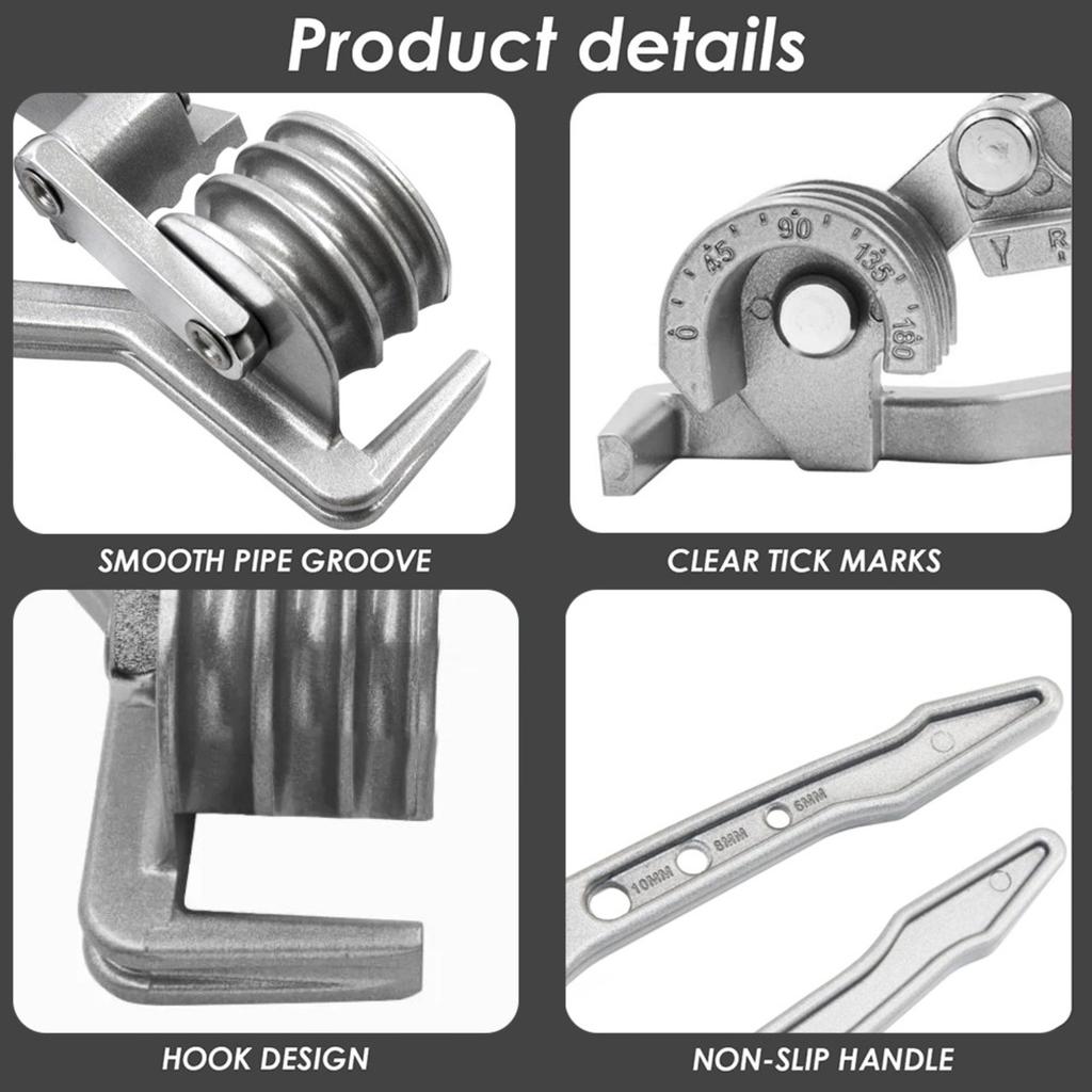 Premium 3-in-1 Pipe Bender, Metric & Imperial Dual Specifications Available, Heavy Duty Manual Copper Aluminum Tube Bending Tool for Refrigeration