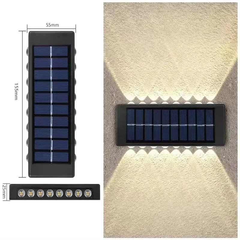 BMW Outdoor Lights Solar Powered, Convex Mirror Wall Light, IP65 Waterproof Up and Down Courtyards Gardens Stairs Corridors Walls