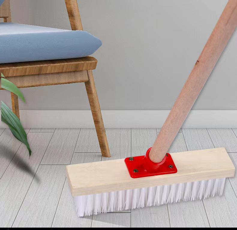 Stiff Bristle Metal Floor Scrubbing Brush with Long Handle for Kitchen, Bathroom, Tile, Moss, Rust, and Oil Stain Removal