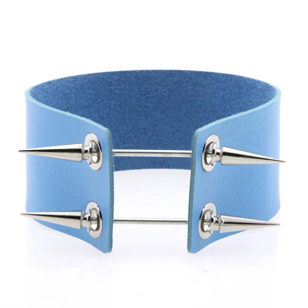 Alloy Spike Leather Choker, Rock Punk Harajuku Spiked Clavicle Necklace