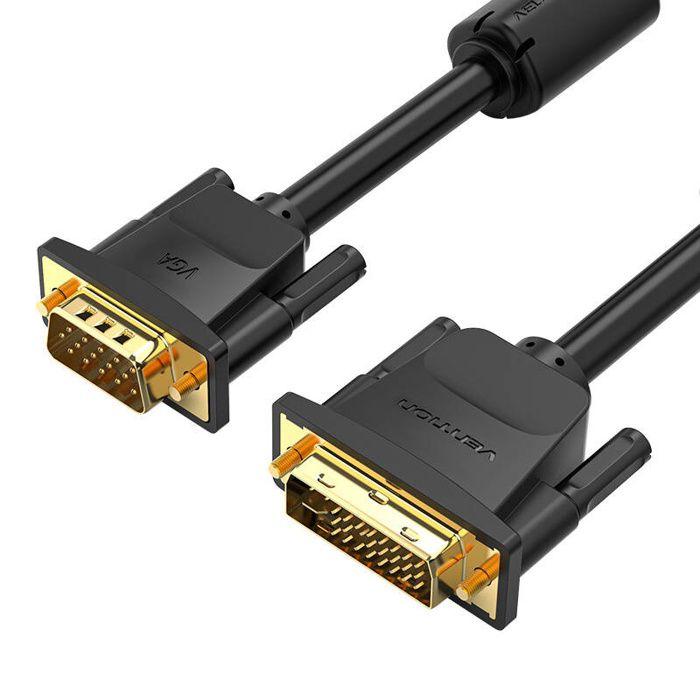 Câble Dvi Vention 24/5 Vers Vga Pour Moniteur Et Projecteur 1080P 3 Mètres