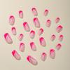 Rose Red Glitter French Edge Short Square Nail Art Patches