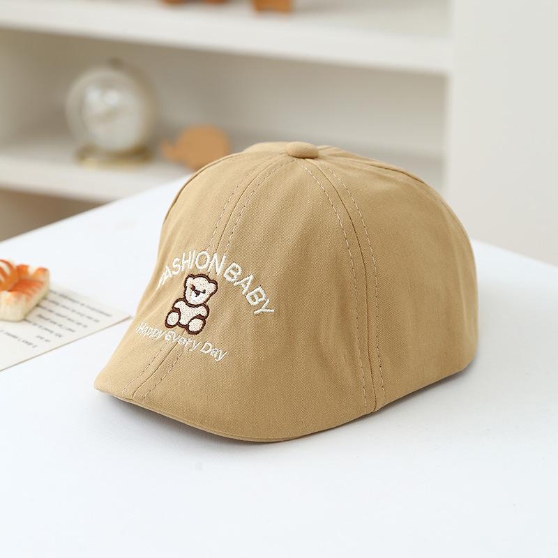 Cute Unisex Baby Cartoon Embroidery Beret - Korean Style Spring/Autumn Fashion Flat Cap