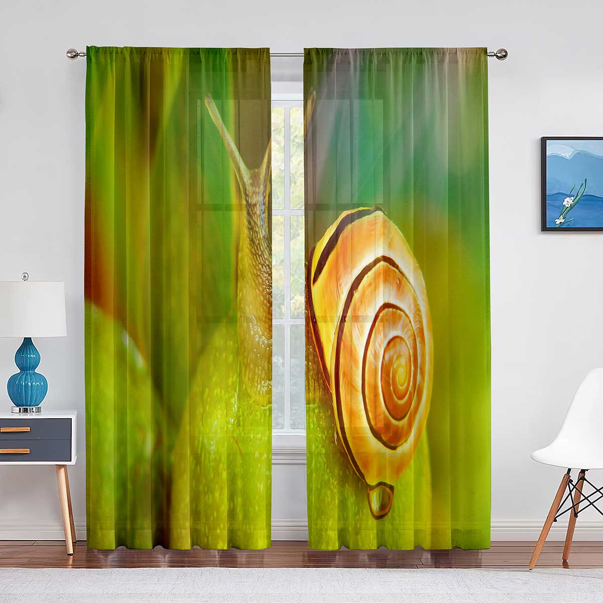 Прозрачная вуаль с милыми улитками и красными грибами — фото 9