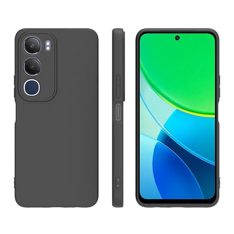 Pour VIVO Y19S Coque TPU Souple Fine Noir Mat Silicone Arrière Pour Vovo V2419 Y 19S Pare-chocs Coques de Téléphone Portable Carcase Fundas