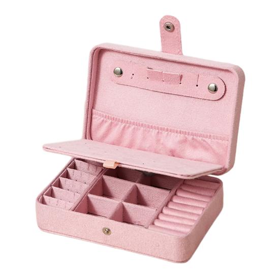 Plush Velvet Jewelry Box Small Travel Jewelry Case Organizer Portable Mini Display Storage Box for Rings Earrings Necklaces