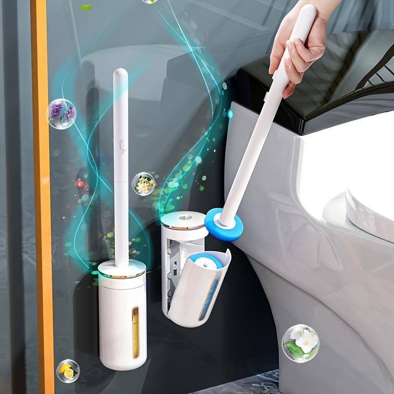 Toilet Brush and Bracket Set, Disposable Cleaning Brush Head, Wall Mounted Toilet Brush Set, with Fragrance, Bathroom Cleaning Tools