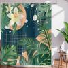 Tropische Blätter Pflanze Duschvorhang Blumiger Kunstdruck Heim Badezimmer Dekoration Badewannen-Bildschirm Wasserdichtes Gewebe Duschvorhang