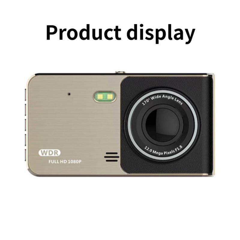 4-inch Dashcam, High-definition Dual-lens Wide-angle Video Recording, Night Vision Loop Recording.