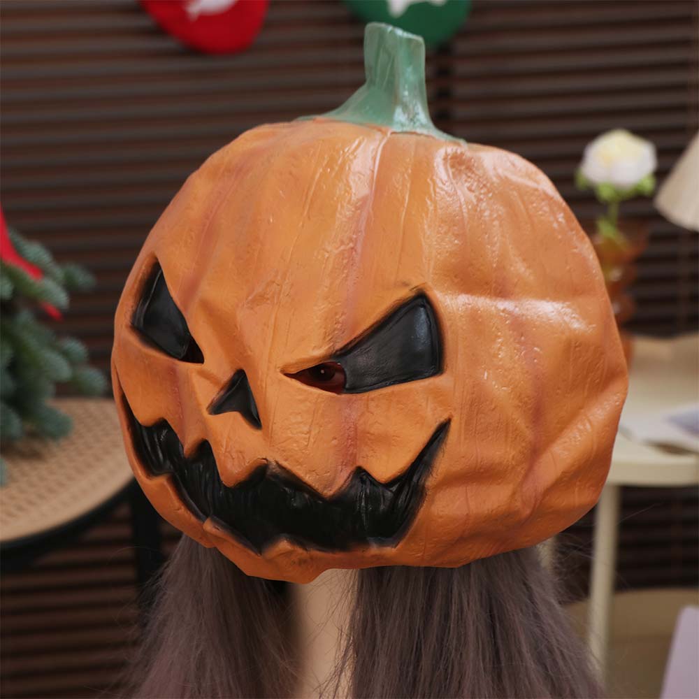 Latex Jackolantern Mask Head Cover Scary Pumpkin Mask Prank Props Masquerade Mask Carnival Event