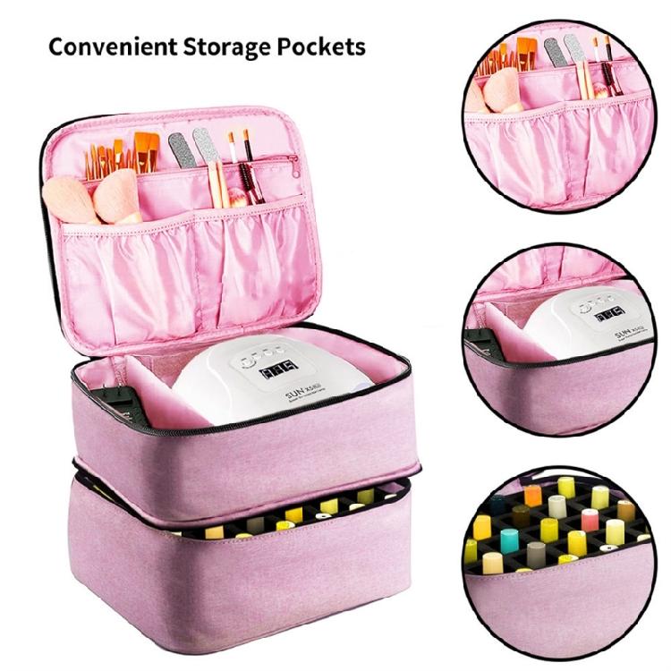 Organizer Bag Holds 30 Bottles NailPolish Storage Box Case with Handle Portable