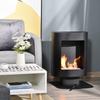 Bioethanol Fireplace Black 0.9L Tank 20 Sqm Coverage 46.5x53x65cm