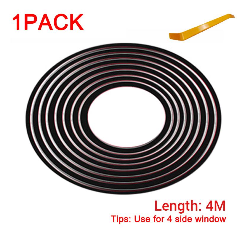 Car Side Window Seal Strip Rubber Weatherstrip Window Gap Filler Reduce Vibration Noise Insulation V Shape Seal Strips