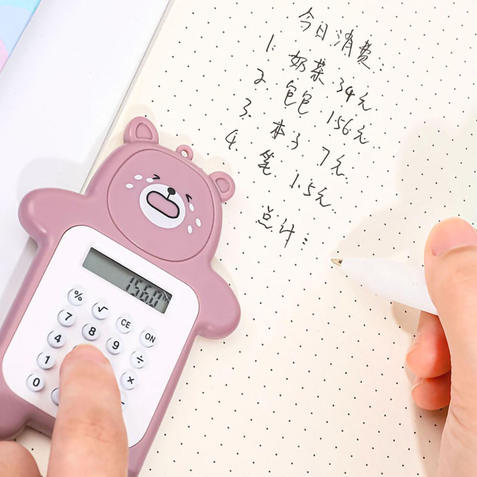 

Portable Calculator Cute Bear Style 8 Digit Calculator Mini Cartoon Calculator for Girl Students Gift Brown Bear коричневый