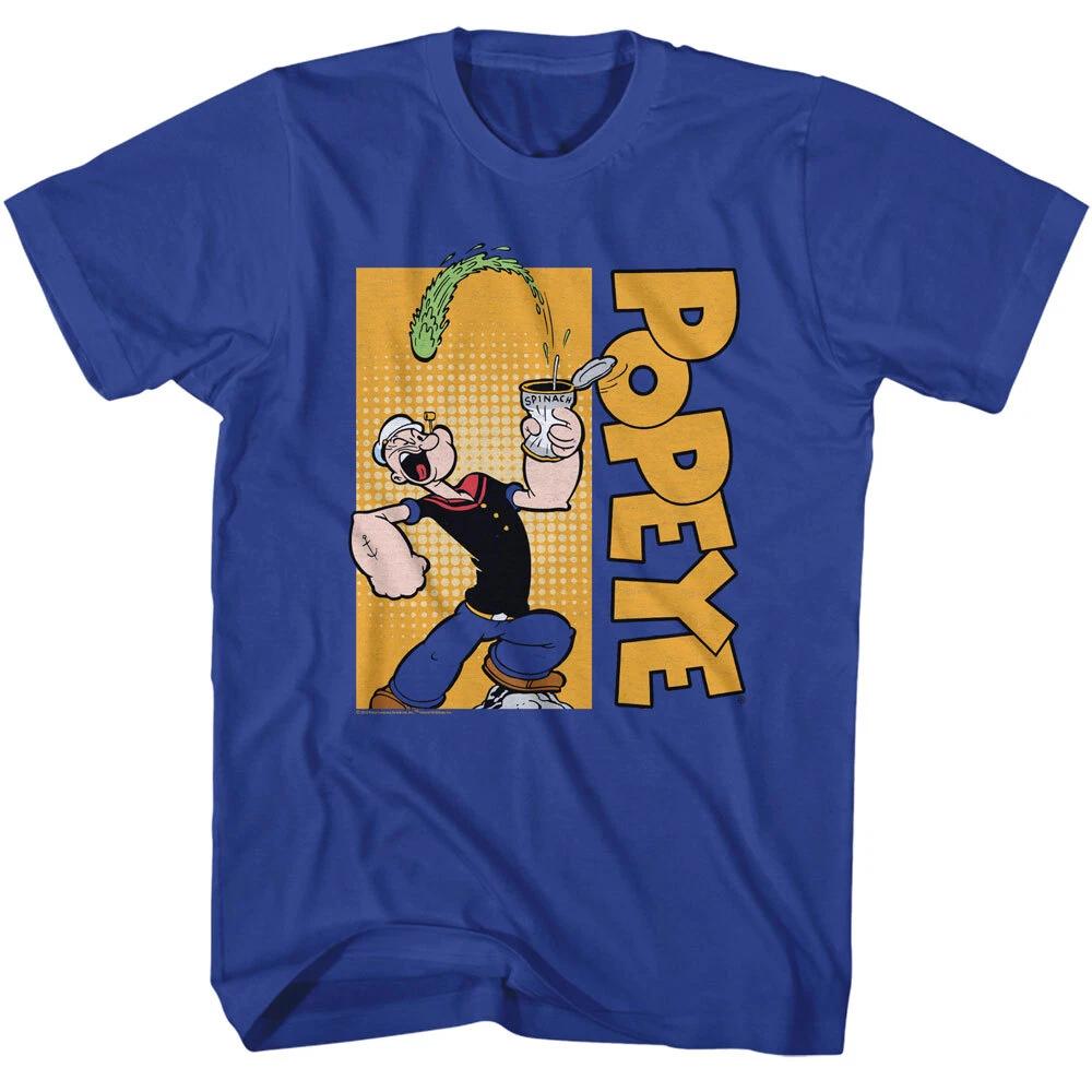 Popeye The Sailor Man Cartoon Chugging Spinach Vertical Logo Men s T Shirt XL