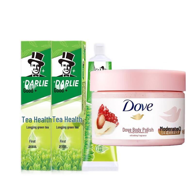 Hawley Tea Care Toothpaste & Dove Body Scrub Family Set