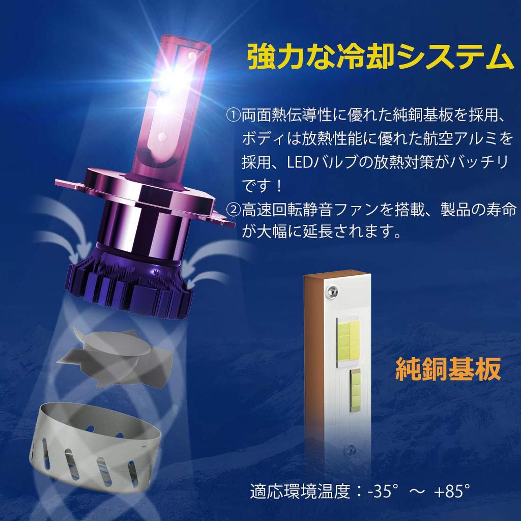 LED Headlight H4 3 Color Temperature 3 Mode Switching Integrated Ultra Mini Compact POOPEE LED Bulb for DC12V Cars 28W Emitting 6000K 3000K 4300K