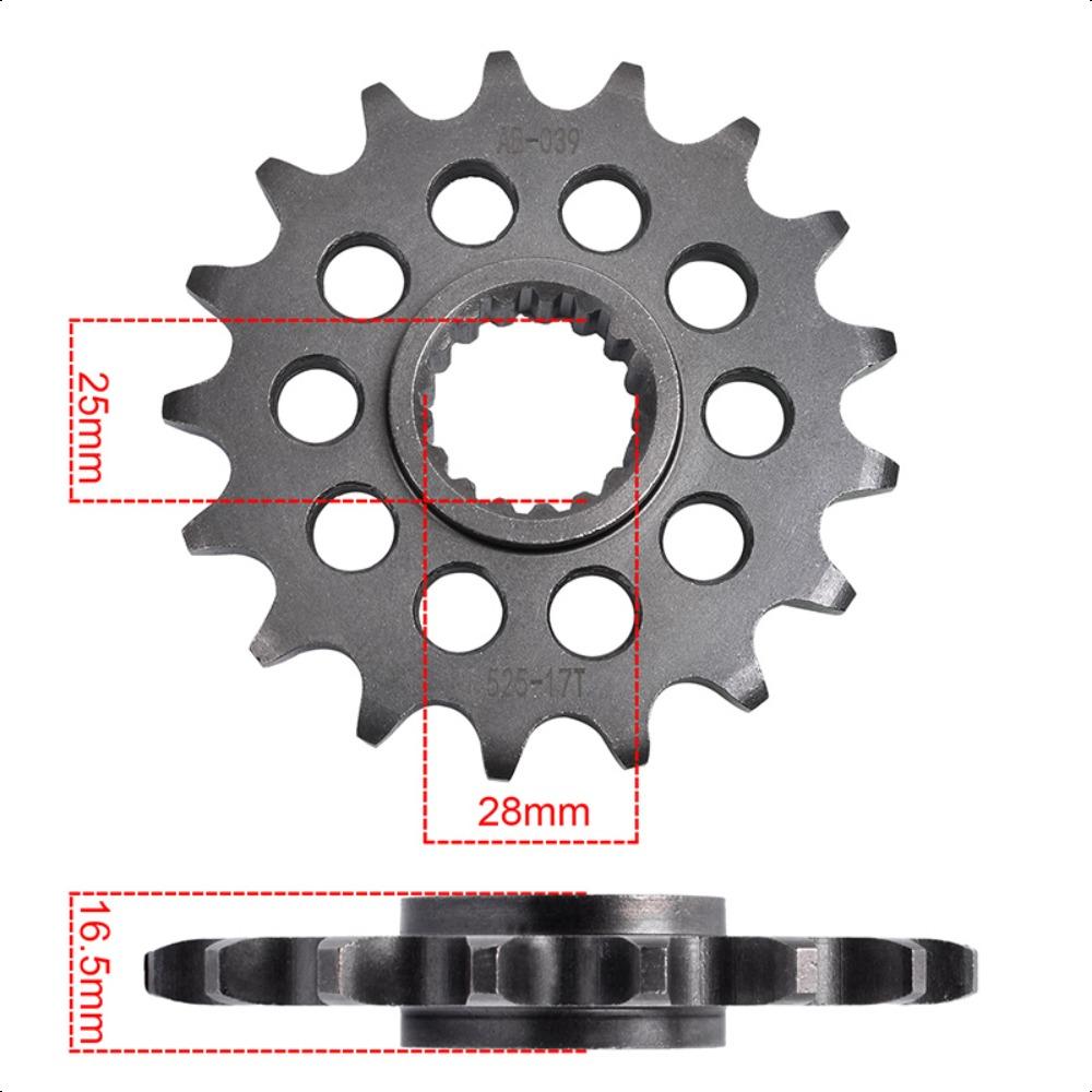 

525 17T 38T Motorcycle Front Rear Sprocket Gear Wheel Cam for K/TM 1290 Super-duke 1300 Brabus R 1390 Super-duke front 17T