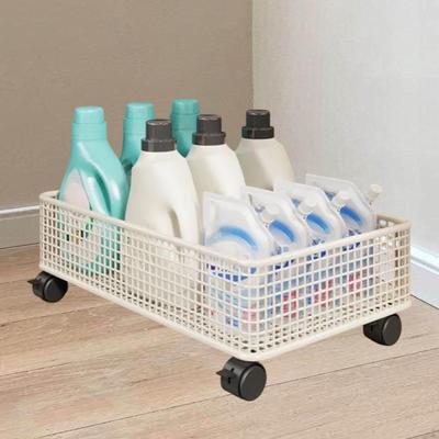 Bathroom Cabinet Organizer Office Supplies Movable Mesh Rolling Cart with Wheels for Pantry Kids